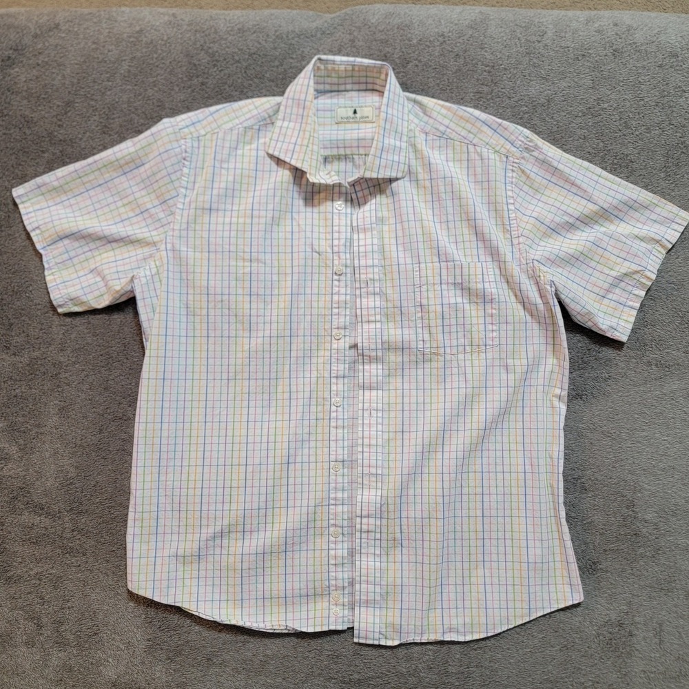 Southern Pines Men's Short Sleeve  Button-Up  Shirt Size Large